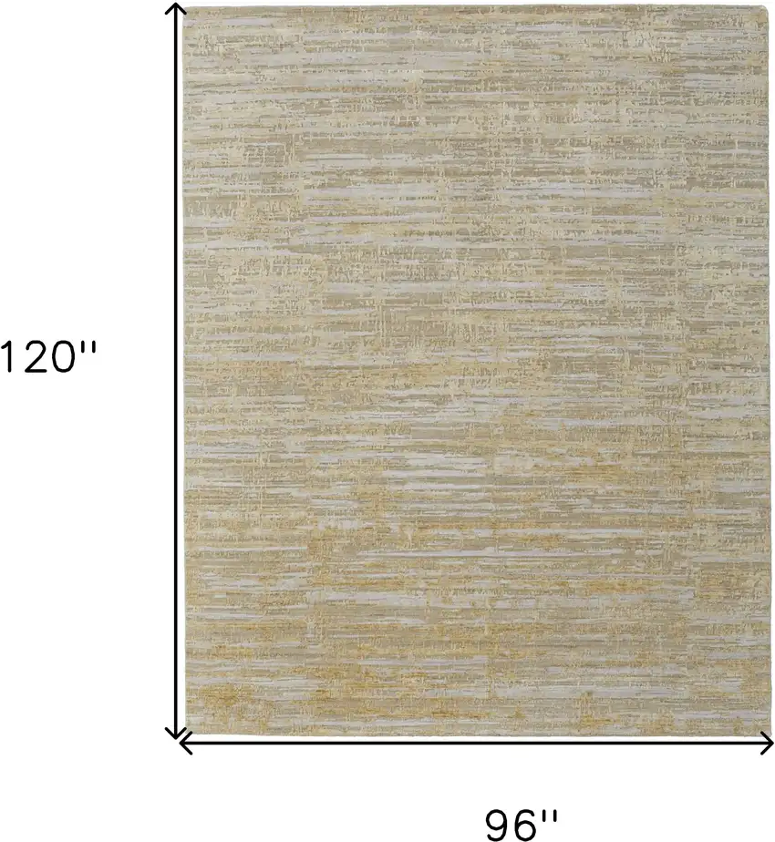 Yellow and Ivory Abstract Hand Woven Area Rug Photo 9
