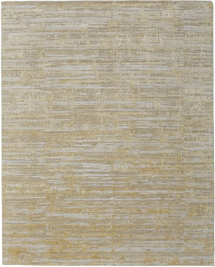 Yellow and Ivory Abstract Hand Woven Area Rug Photo 1