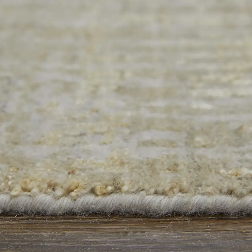 Yellow and Ivory Abstract Hand Woven Area Rug Photo 9