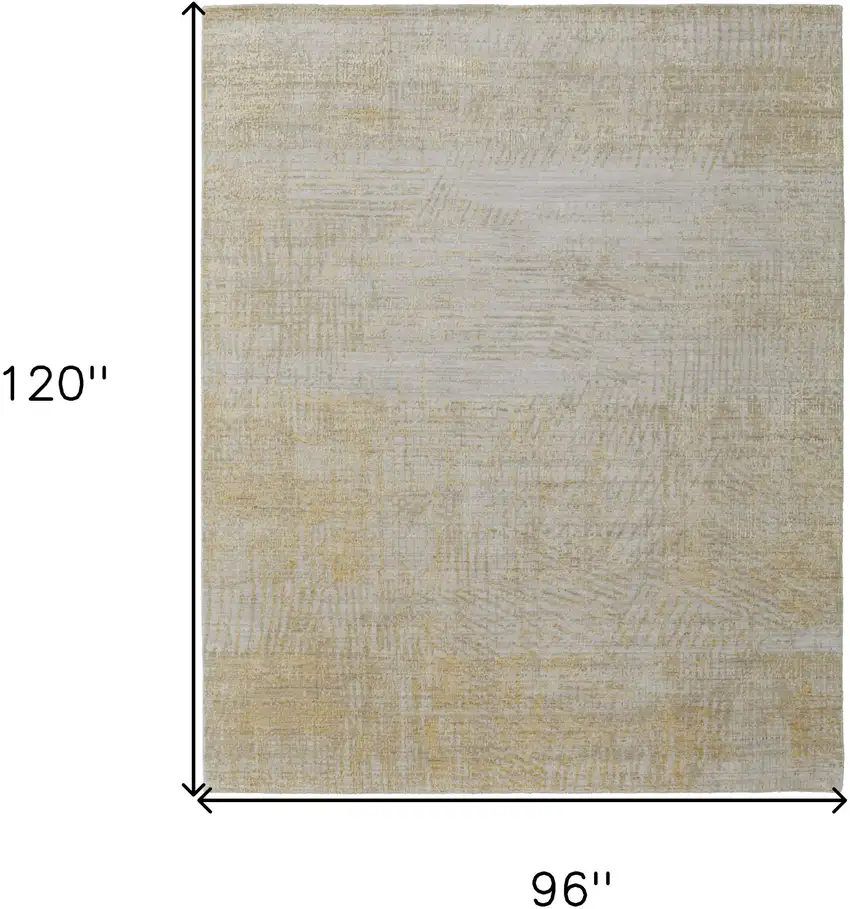 Yellow and Ivory Abstract Hand Woven Area Rug Photo 3