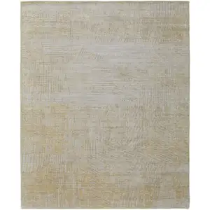 Photo of Yellow and Ivory Abstract Hand Woven Area Rug