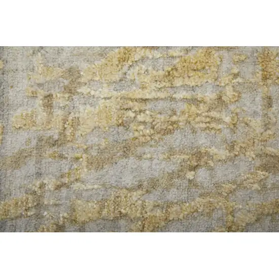 Yellow and Ivory Abstract Hand Woven Area Rug Photo 7