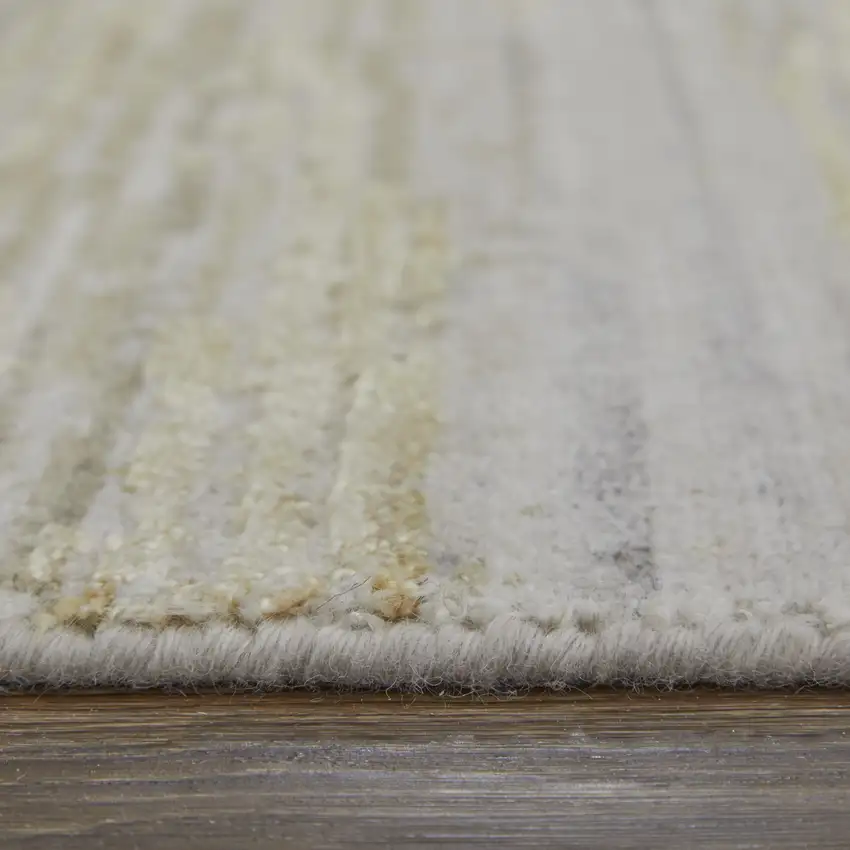 Yellow and Ivory Abstract Hand Woven Area Rug Photo 9