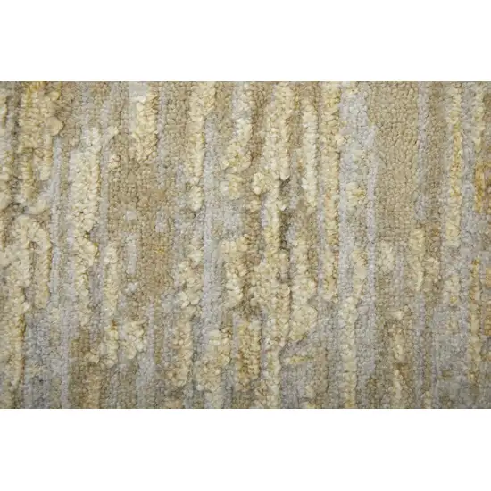 Yellow and Ivory Abstract Hand Woven Area Rug Photo 8