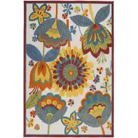 Photo of Yellow and Ivory Indoor Outdoor Area Rug