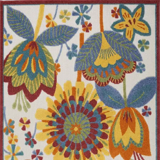 Yellow And Ivory Indoor Outdoor Area Rug Photo 6