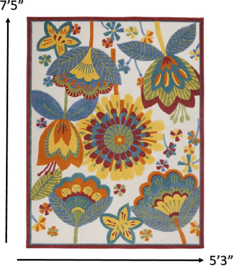 Yellow and Ivory Indoor Outdoor Area Rug Photo 2
