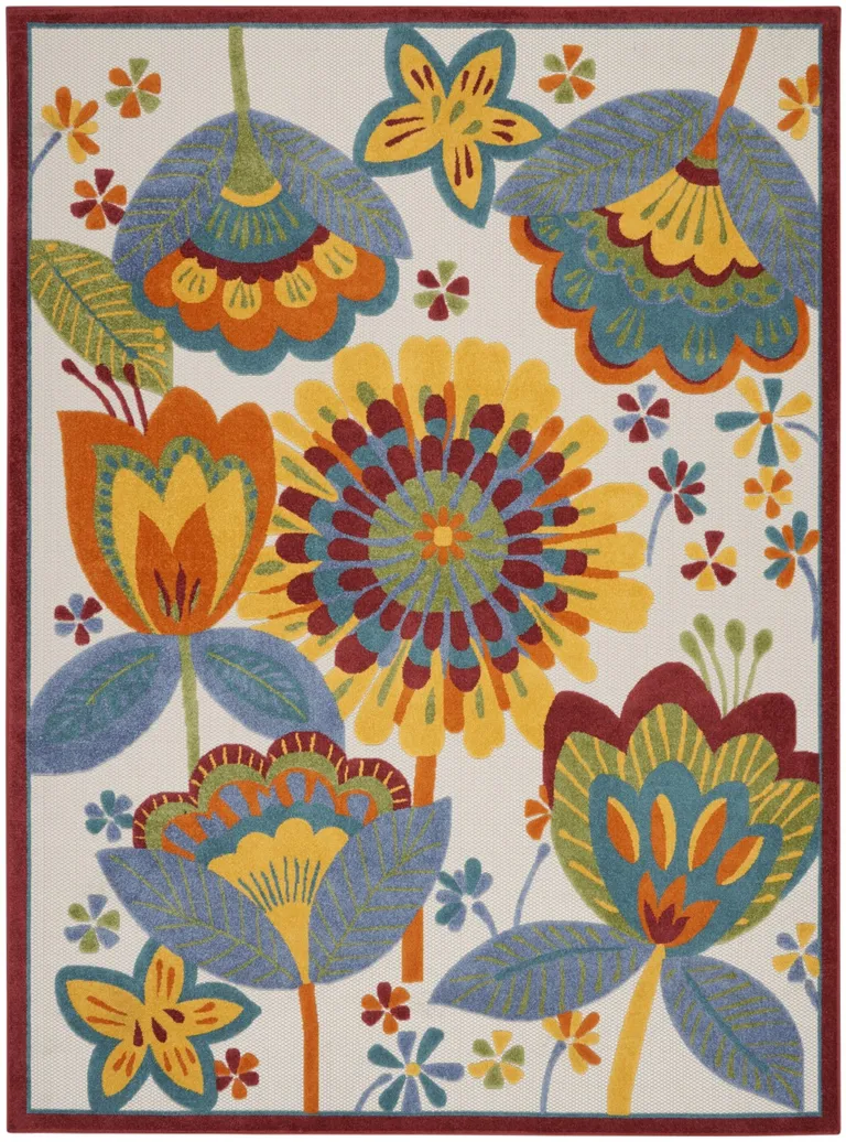 Yellow and Ivory Indoor Outdoor Area Rug Photo 1