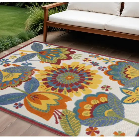 Yellow And Ivory Indoor Outdoor Area Rug Photo 2