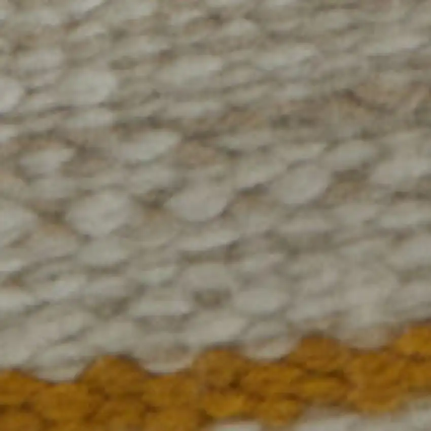 Yellow and Ivory Striped Hand Woven Area Rug Photo 2