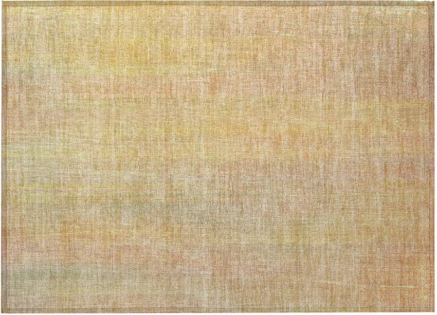 Yellow and Orange Striped Washable Non Skid Indoor Outdoor Area Rug Photo 4
