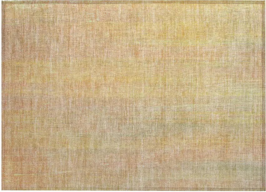 Yellow and Orange Striped Washable Non Skid Indoor Outdoor Area Rug Photo 2