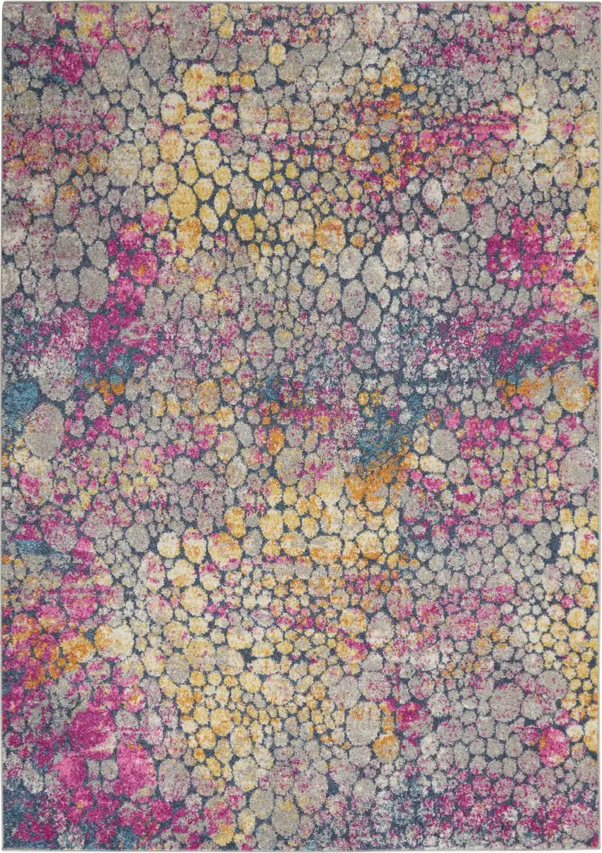 Yellow and Pink Coral Reef Area Rug Photo 1