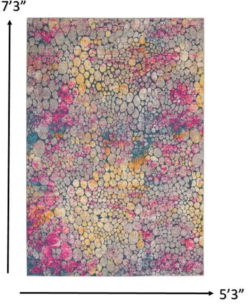 Pink And Ivory Coral Power Loom Area Rug Photo 3