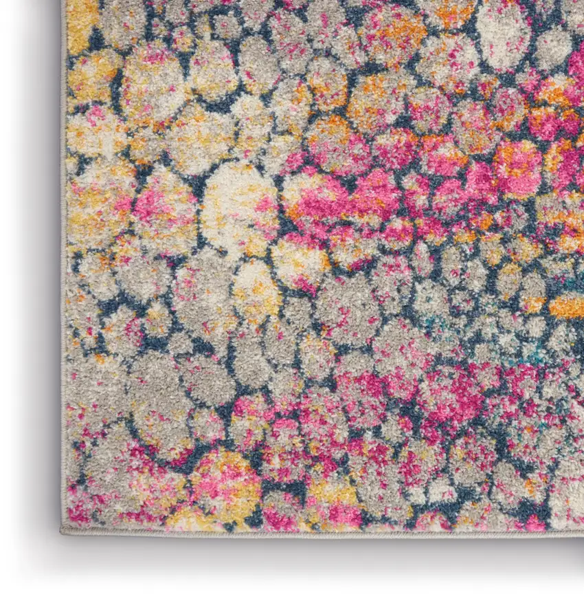 Yellow And Gray Abstract Area Rug Photo 7