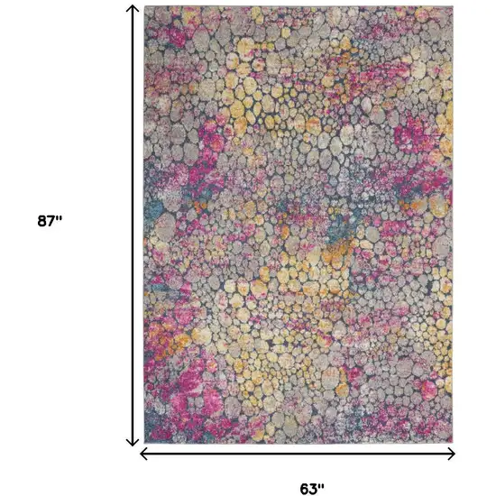 Yellow And Gray Abstract Area Rug Photo 9