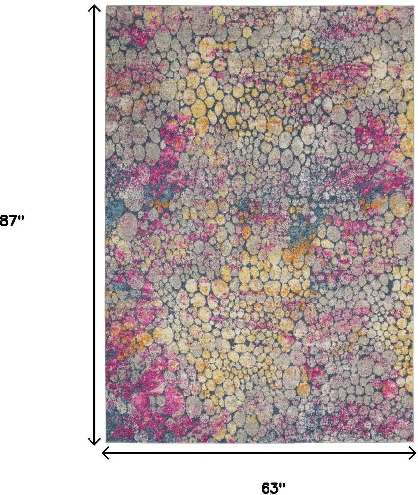 Yellow And Gray Abstract Area Rug Photo 9