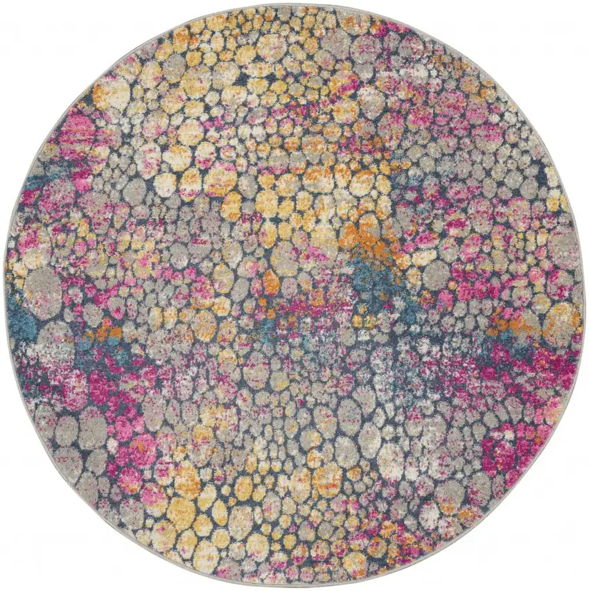 Yellow and Pink Coral Reef Area Rug Photo 8