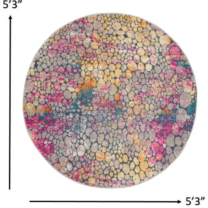 Yellow and Pink Coral Reef Area Rug Photo 4