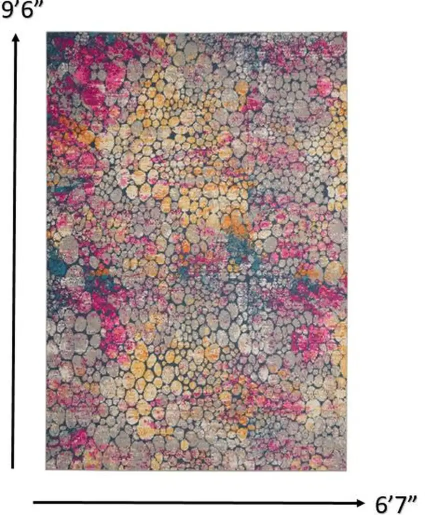 Pink And Ivory Coral Power Loom Area Rug Photo 3