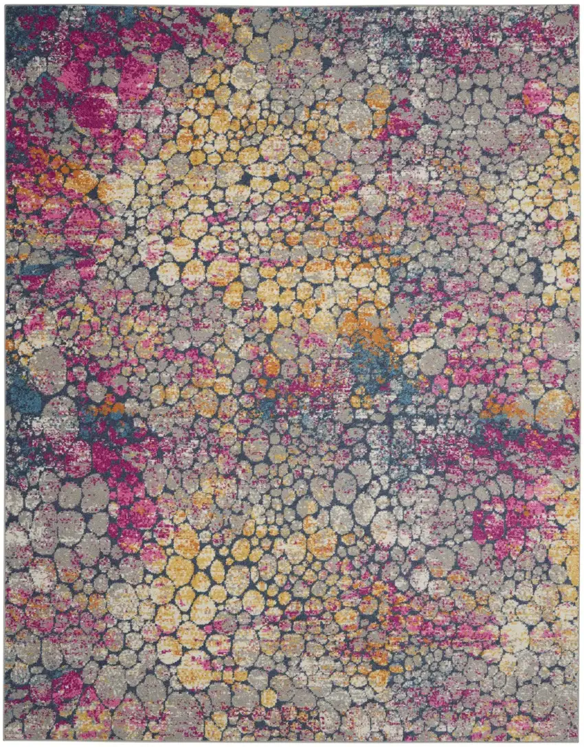 Yellow and Pink Coral Reef Area Rug Photo 1