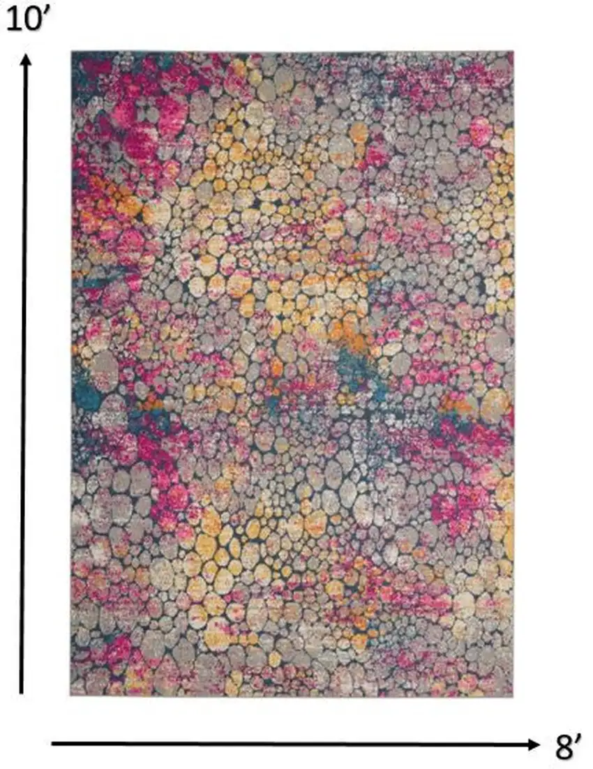 Yellow and Pink Coral Reef Area Rug Photo 3