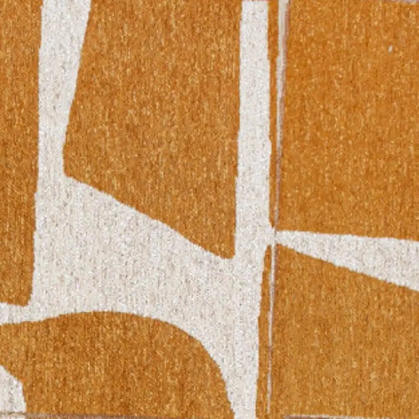 Yellow and White Geometric Non Skid Area Rug Photo 4
