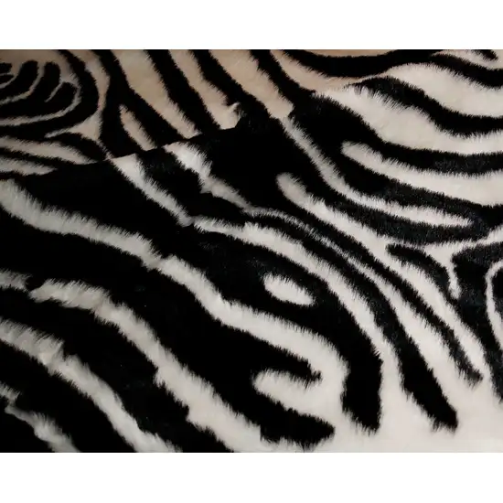 Zebra Black And White Print Area Rug Photo 2