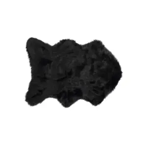 Black Sheepskin FAUX FUR Single - Area Rug