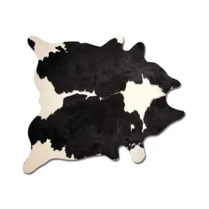 Black and White Genuine Cowhide Area Rug