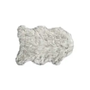 Gradient Grey Faux Sheepskin - Area Rug