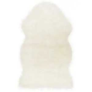 White  Natural Sheepskin Fur Area Rug
