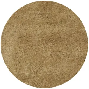 Round  Polyester Gold Area Rug