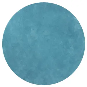 Round  Polyester Highlighter Blue Area Rug