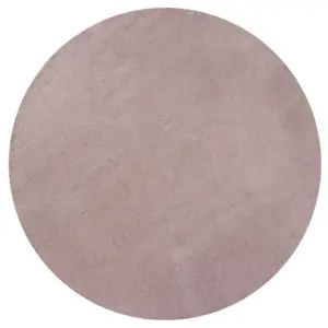 Round  Polyester Rose Pink Area Rug